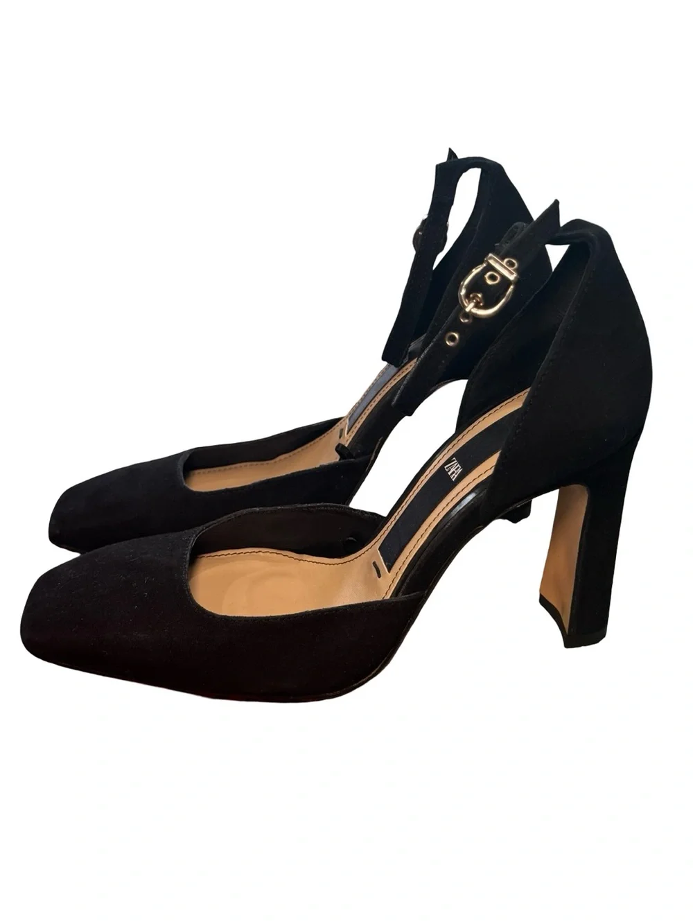 ⚫️▪️ Zara Black Ankle-Strap Block Heels ▪️⚫️